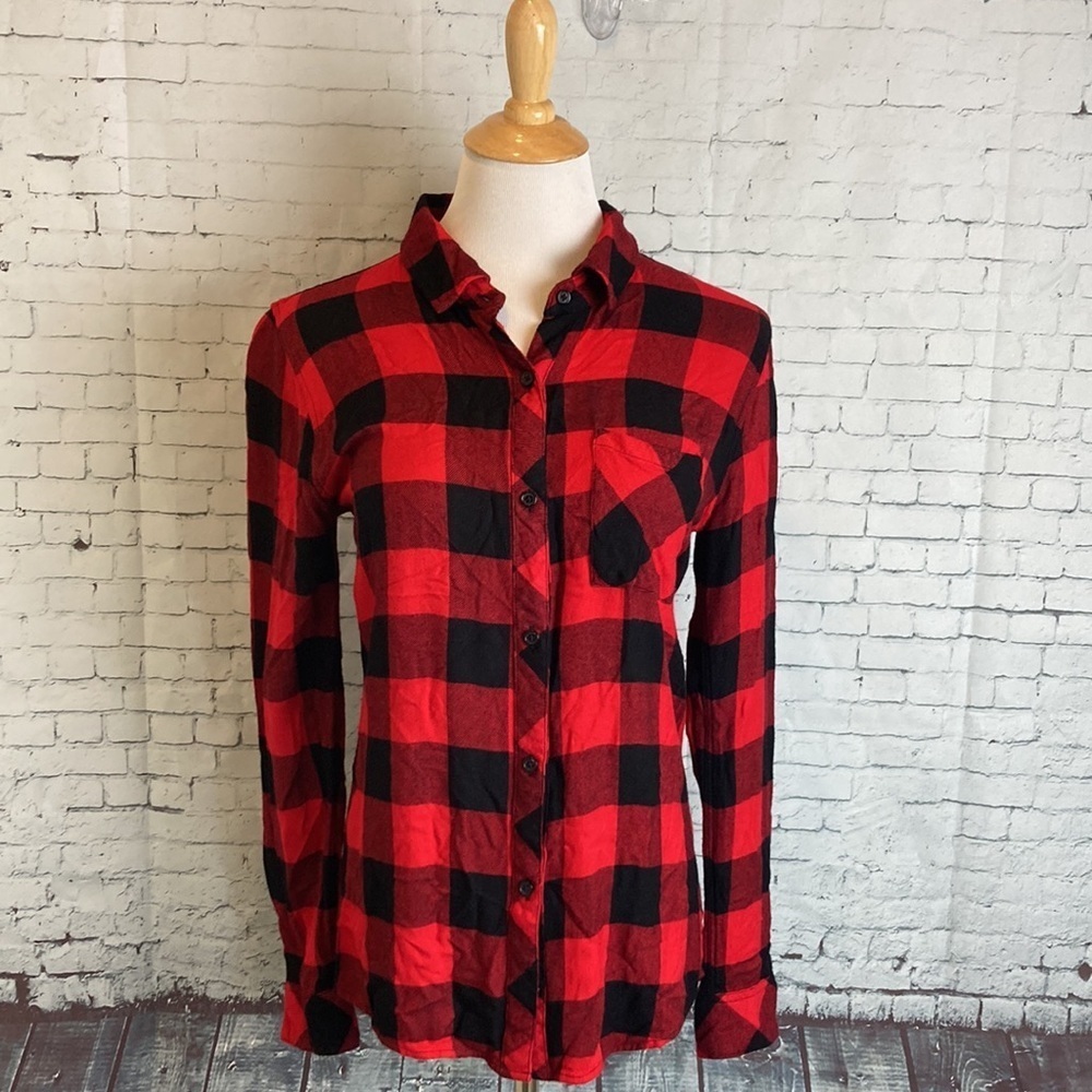 Rails Buffalo Plaid Button Down Flannel Shirt Bla… - image 3